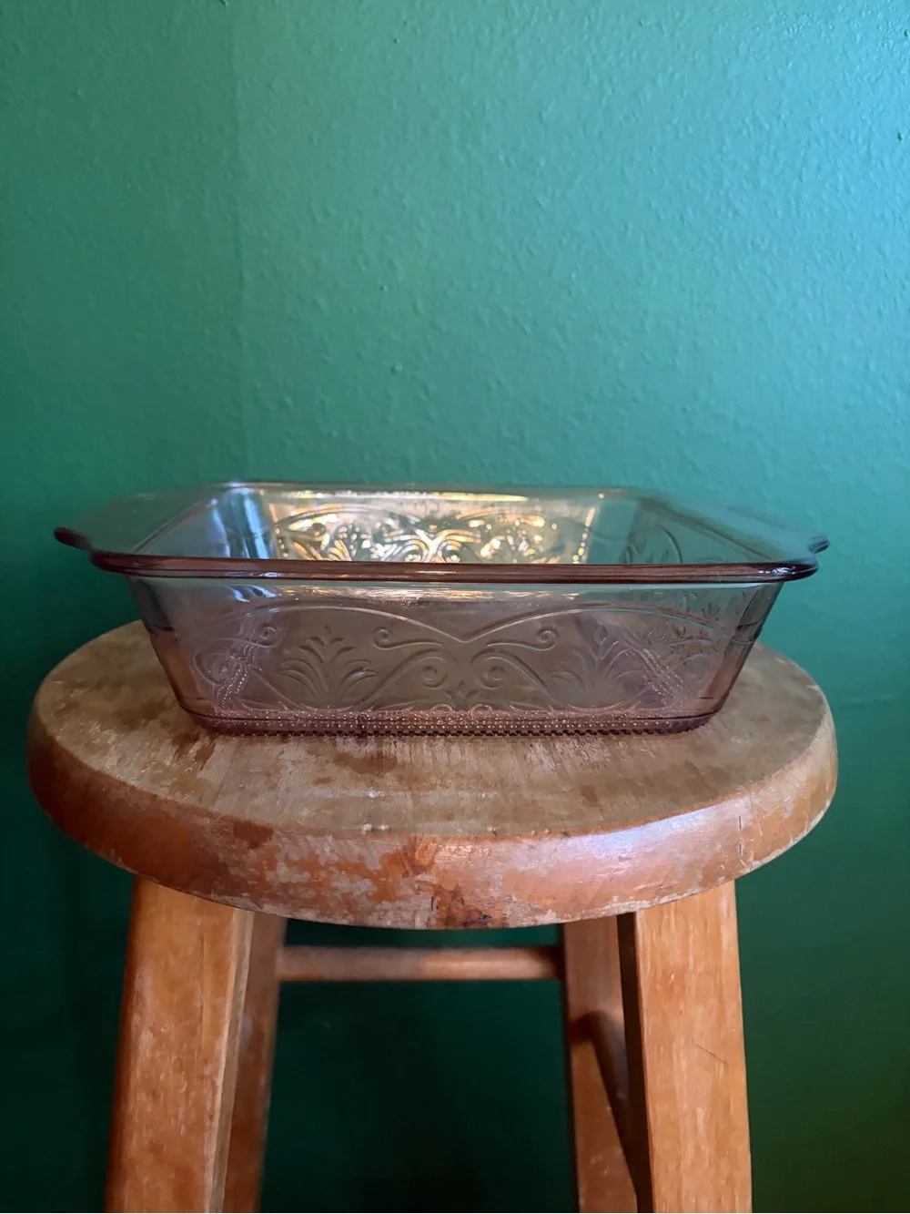 Anchor Hocking Laurel Rosewater Embossed Baking Dish 2 Quart